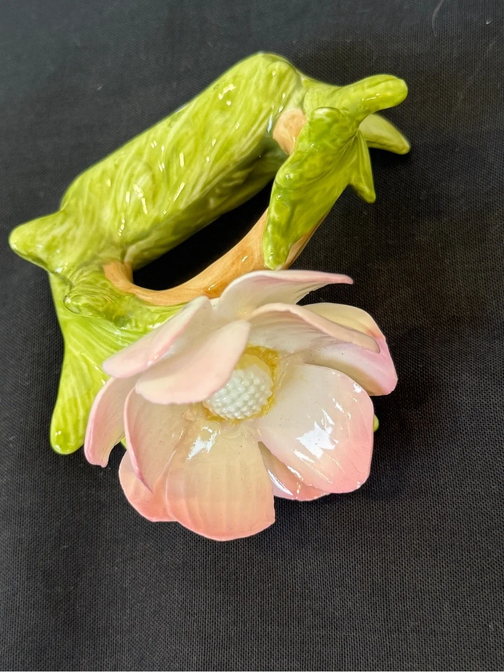 Porcelain Bone China Pink Anemone Flower Napkin Rings 6 Piece Lot Bloomingdale’s